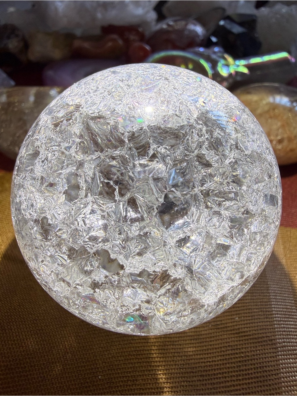 Crackle Quartz Sphere
